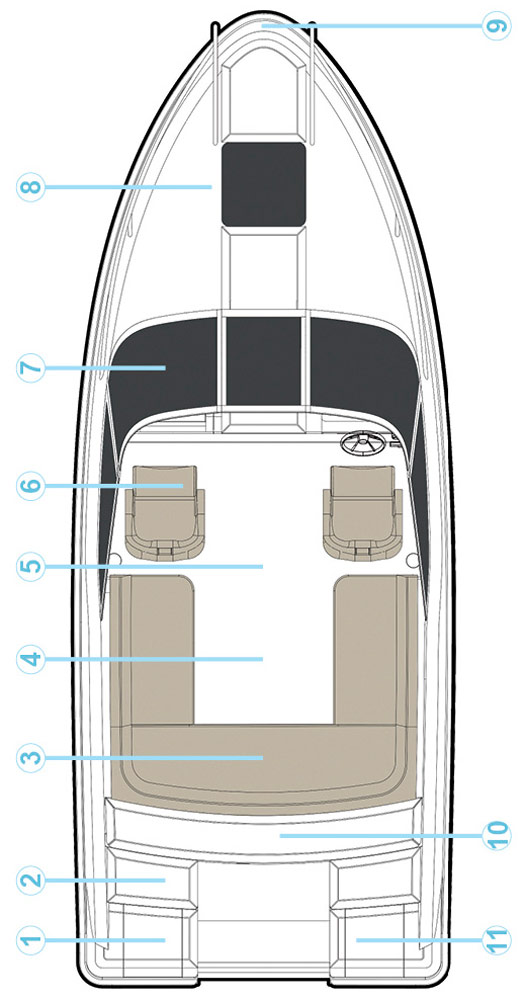 Схема катера Quicksilver Activ 645 Cabin