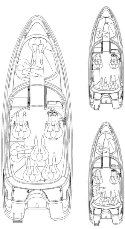 Схема катера Yamarin 63 Bow Rider