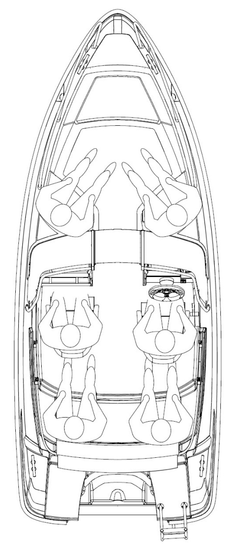 Схема катера Yamarin Cross 49 Bow Rider 