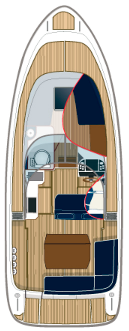 Схема катера Aquador Boats WALKAROUND 25 WA