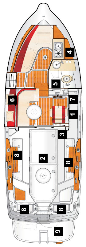 Схема катера Quicksilver 280 Arvor