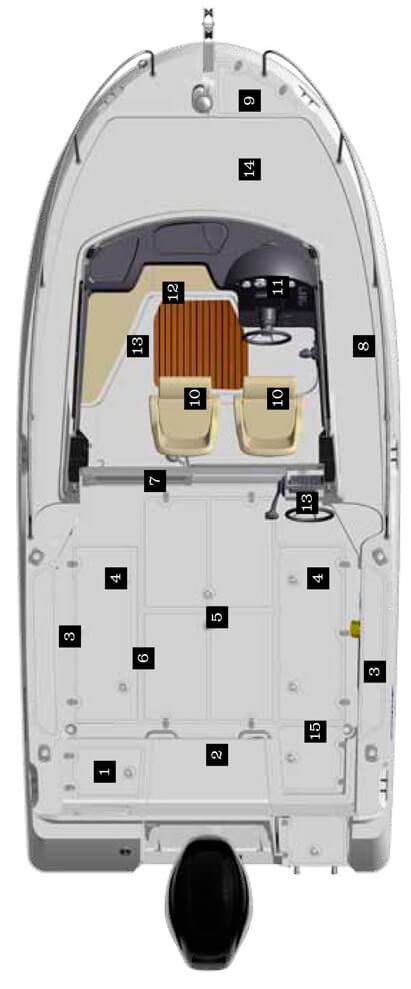 Схема катера Quicksilver 605 Pilothouse 
