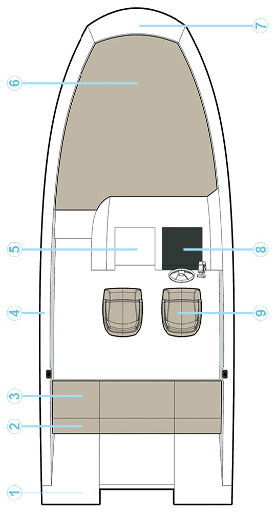 Схема катера Quicksilver Activ 675 Sundeck