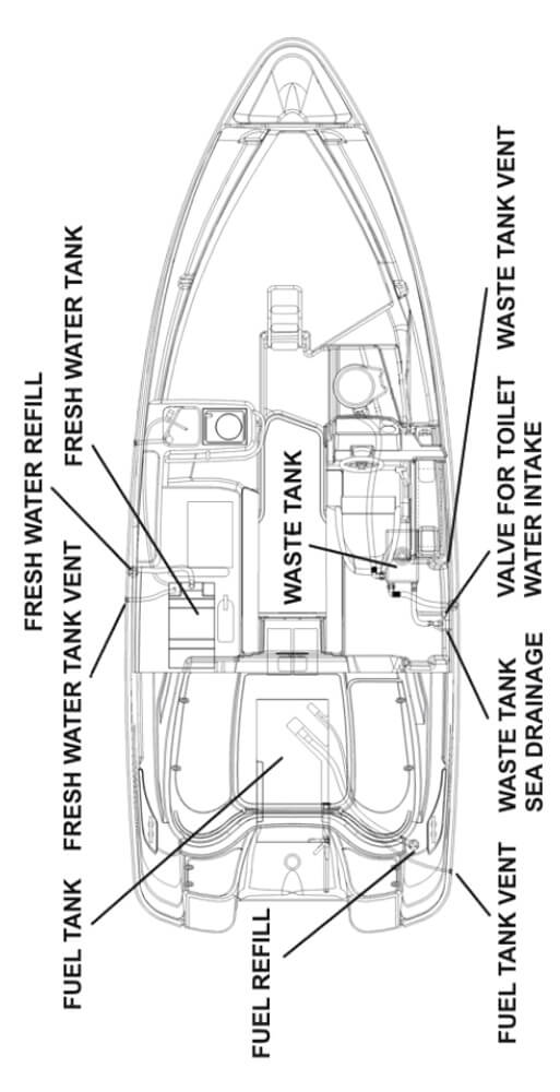 Схема катера Yamarin 68 Cabin