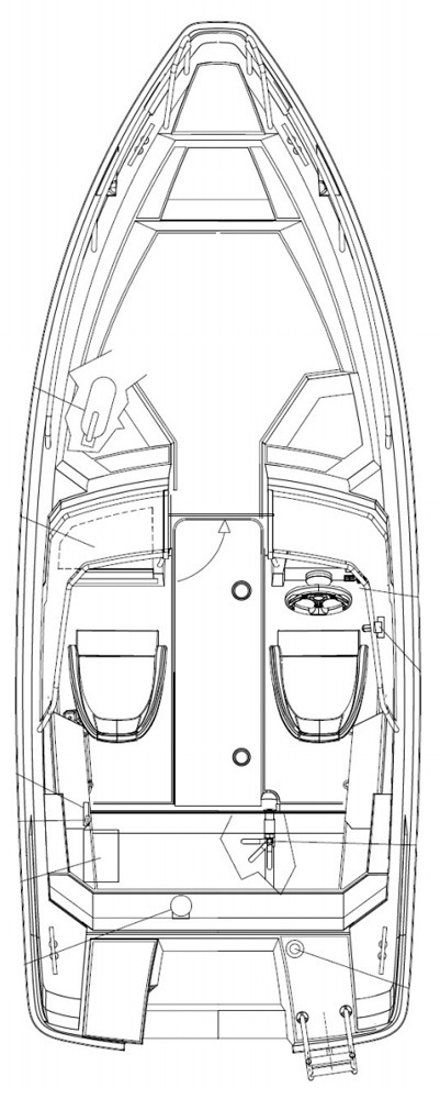 Схема катера Yamarin Cross 54 Bow Rider