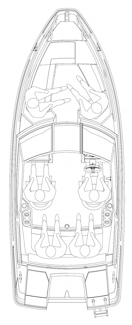 Схема катера Yamarin Cross 57 Bow Rider 