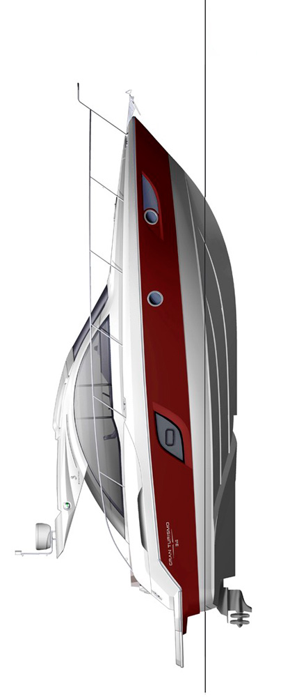 Схема яхты Beneteau Gran Turismo 34