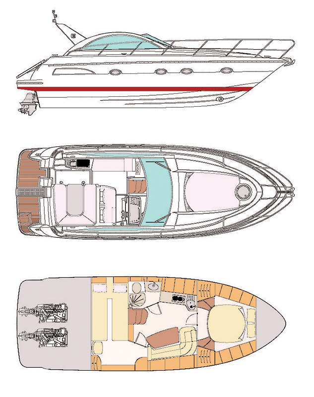 Схема яхты Pearlsea 36 Open 