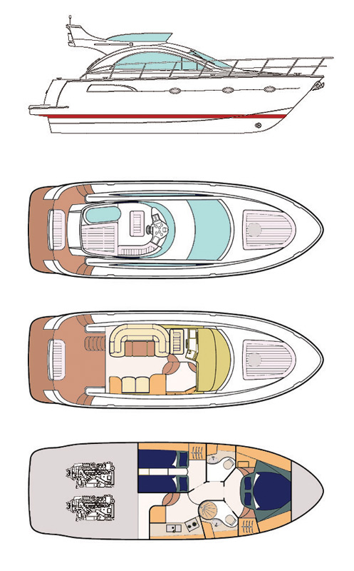 Схема яхты Pearlsea 40 Fly